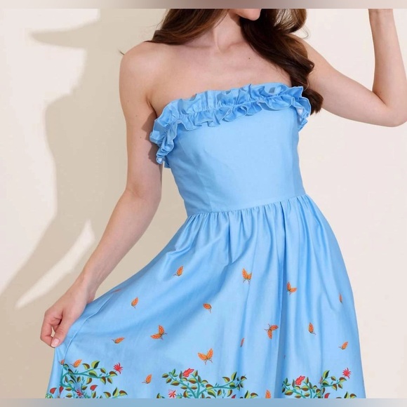 ALDEN ADAIR Cathrine Dress In Blue Size XS - Picture 4 of 10